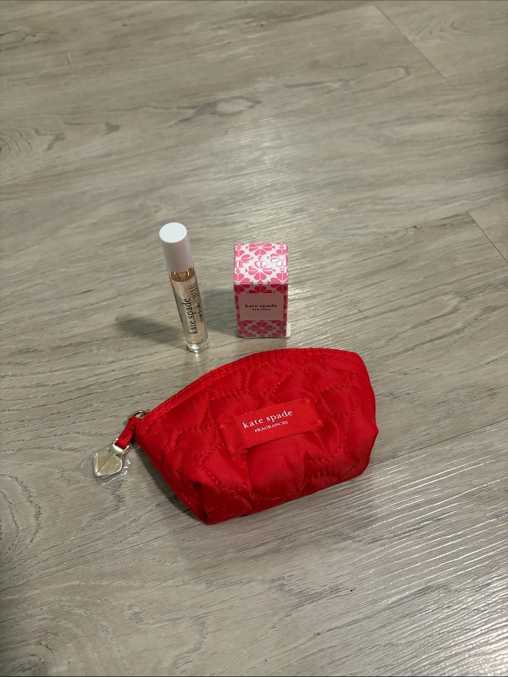 Kate Spade Quilted cosmetic bag and fragrance set ♠️